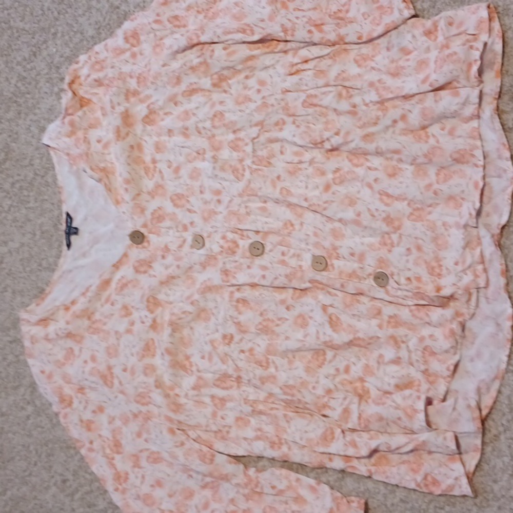 Unique spectrum Rayon Floral Womens Top 3X Western Lighweight Bohemian Beach